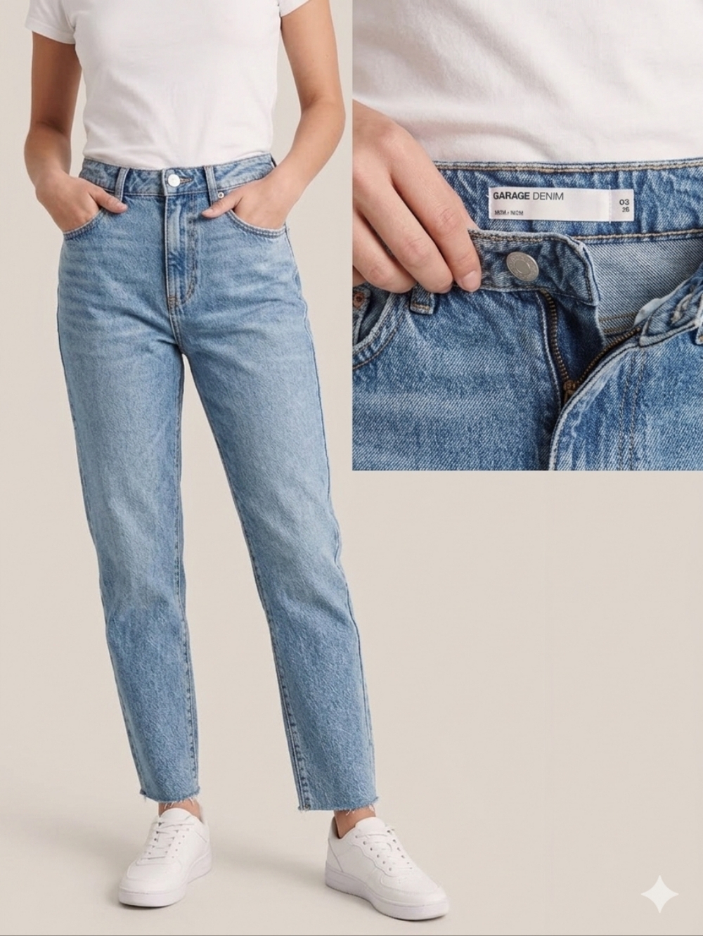 Garage Light Blue High-Rise Straight Jeans